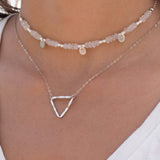 Triangle  Necklace Choker ~Sterling Silver 925 - Maresia Jewelry