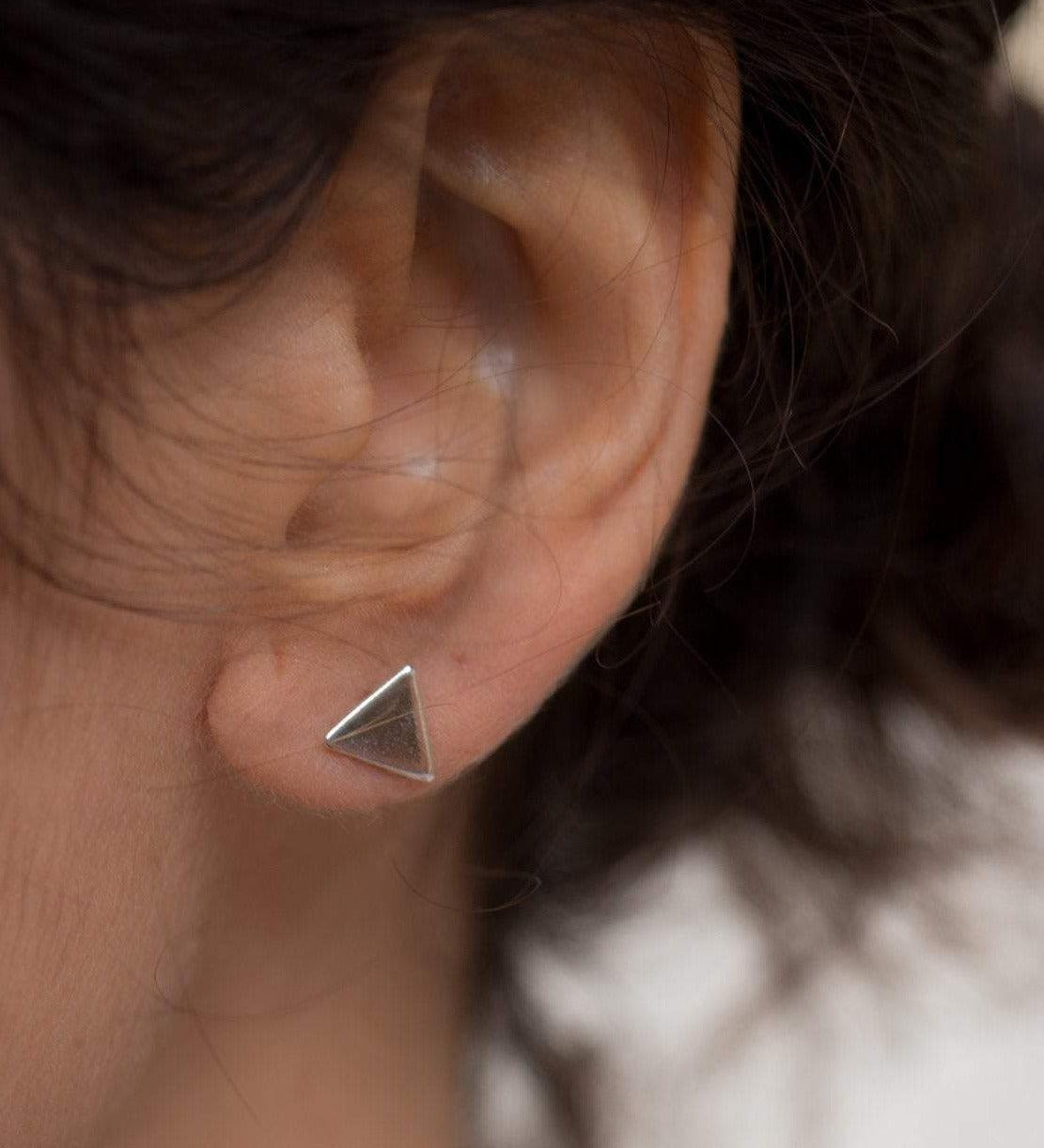 Triangle Shape Earrings ~ Sterling Silver 925 ~ ME122 - Maresia Jewelry