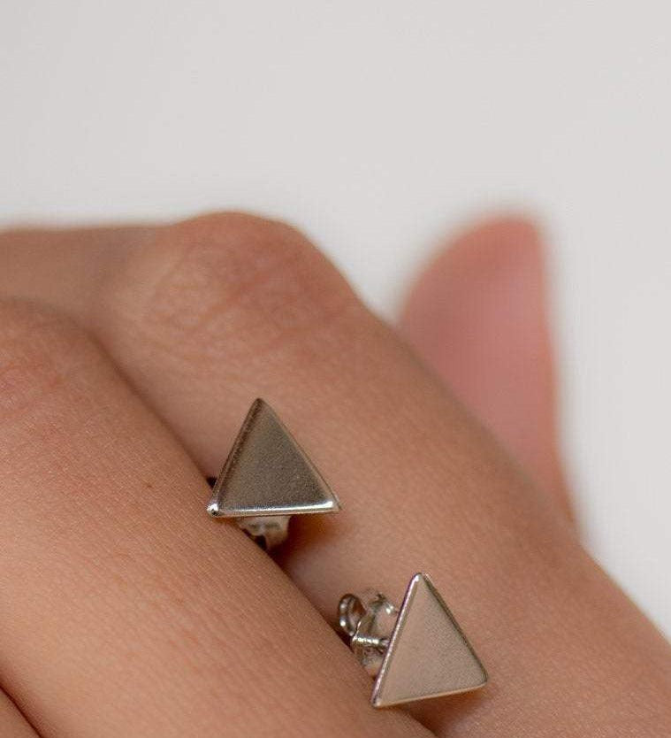 Triangle Shape Earrings ~ Sterling Silver 925 ~ ME122 - Maresia Jewelry