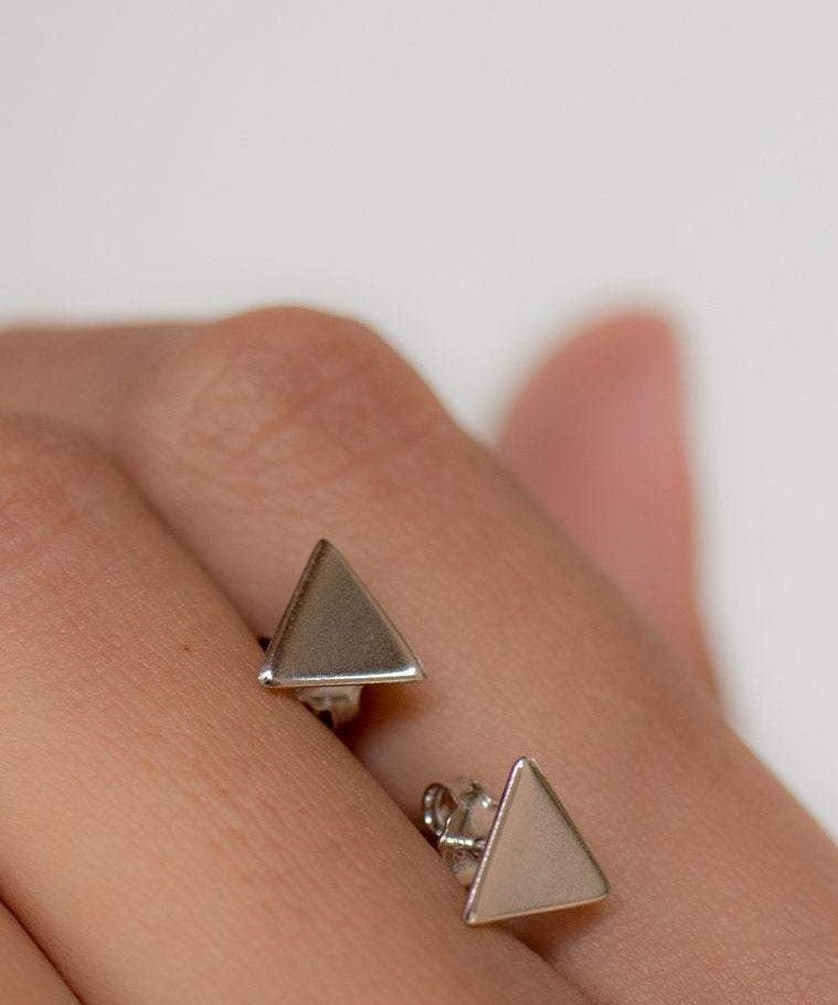 Triangle Shape Earrings ~ Sterling Silver 925 ~ ME122 - Maresia Jewelry
