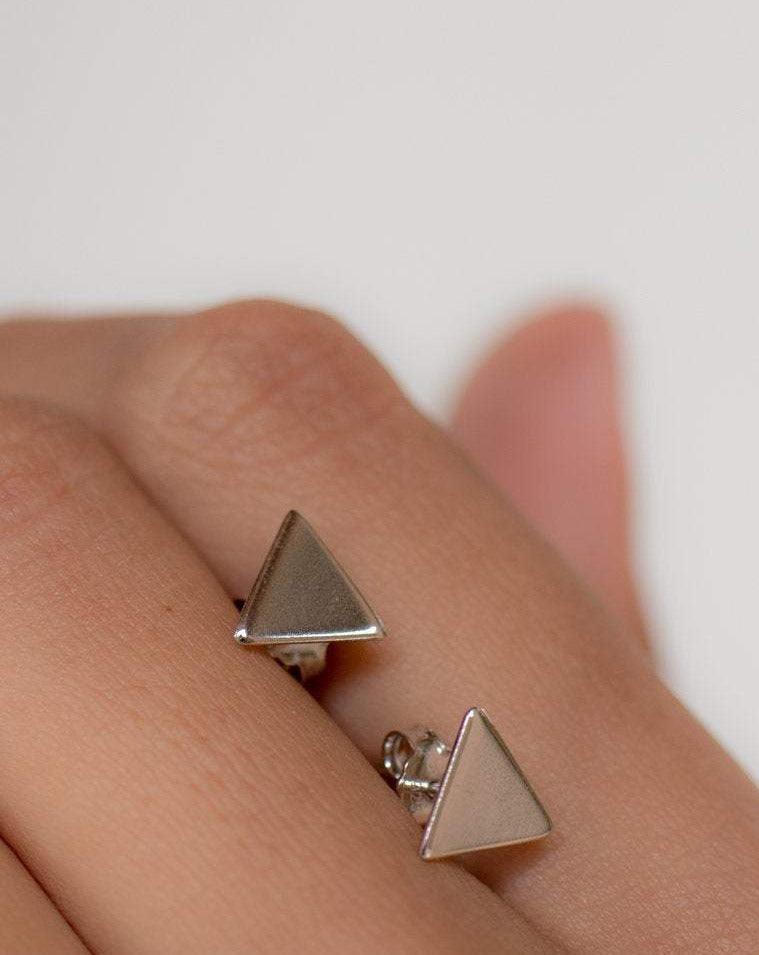 Triangle Shape Earrings ~ Sterling Silver 925 ~ ME122 - Maresia Jewelry