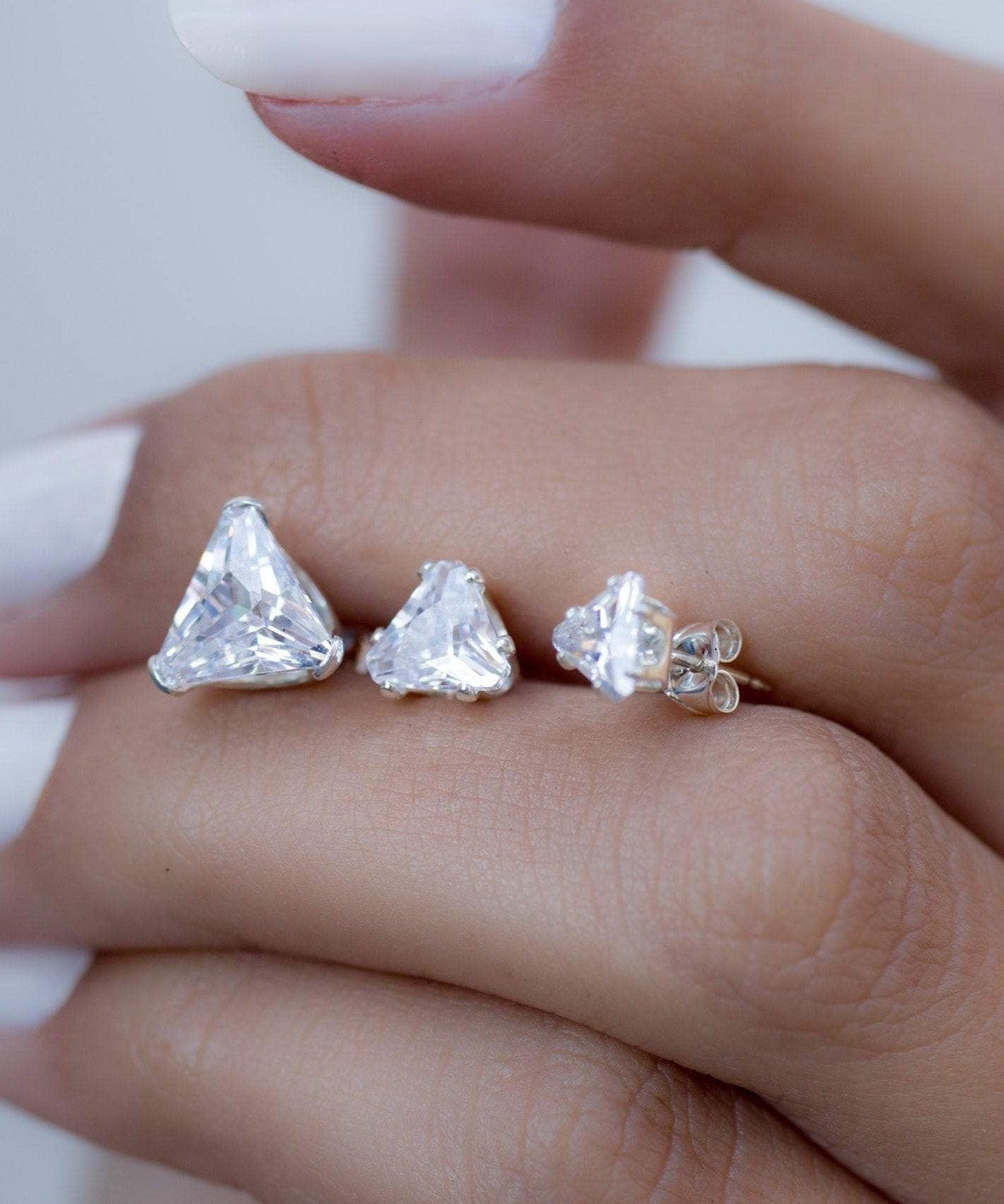 Triangle Shape Earrings ~ Sterling Silver or Gold Vermeil ~ ME068 - Maresia Jewelry