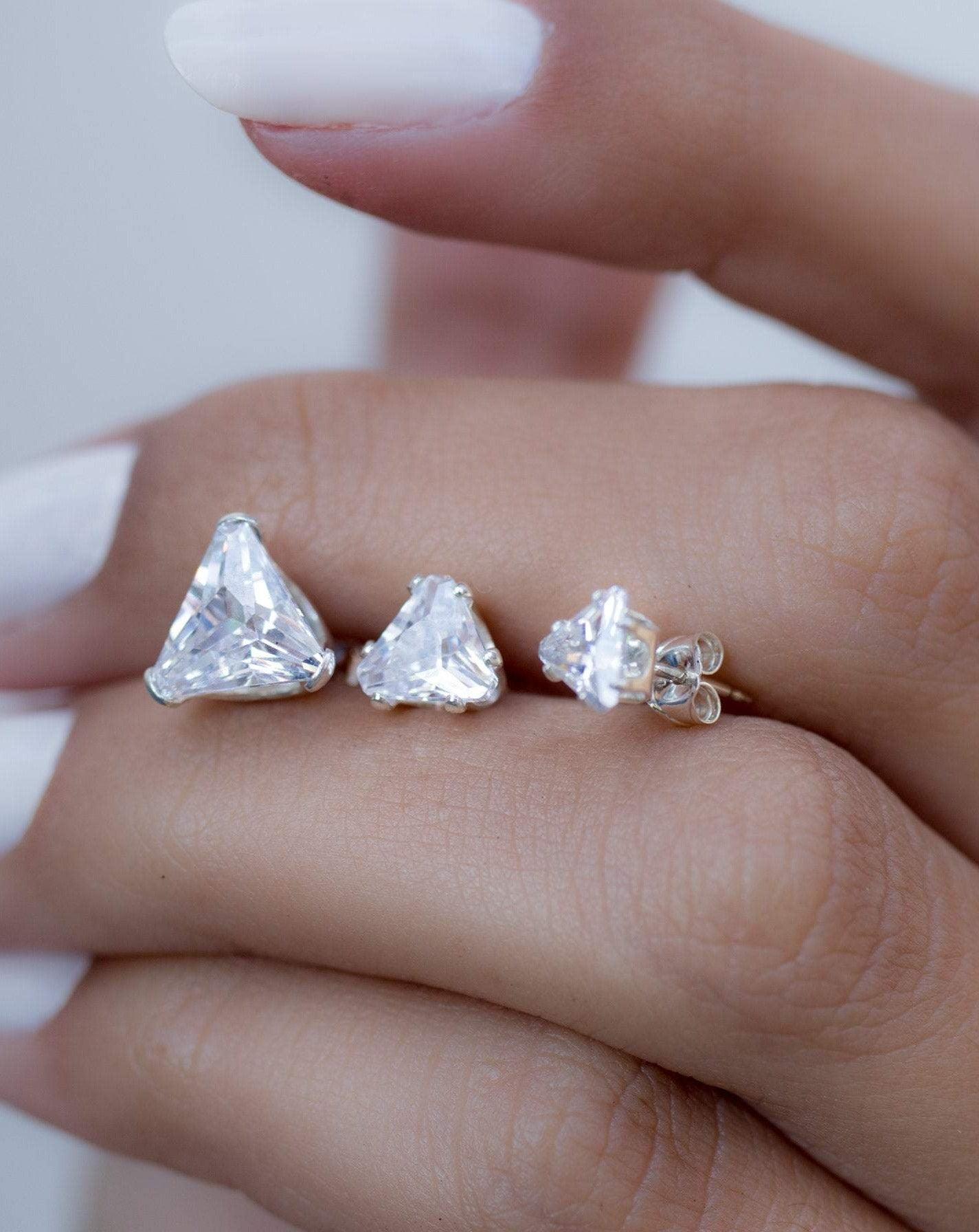 Triangle Shape Earrings ~ Sterling Silver or Gold Vermeil ~ ME068 - Maresia Jewelry