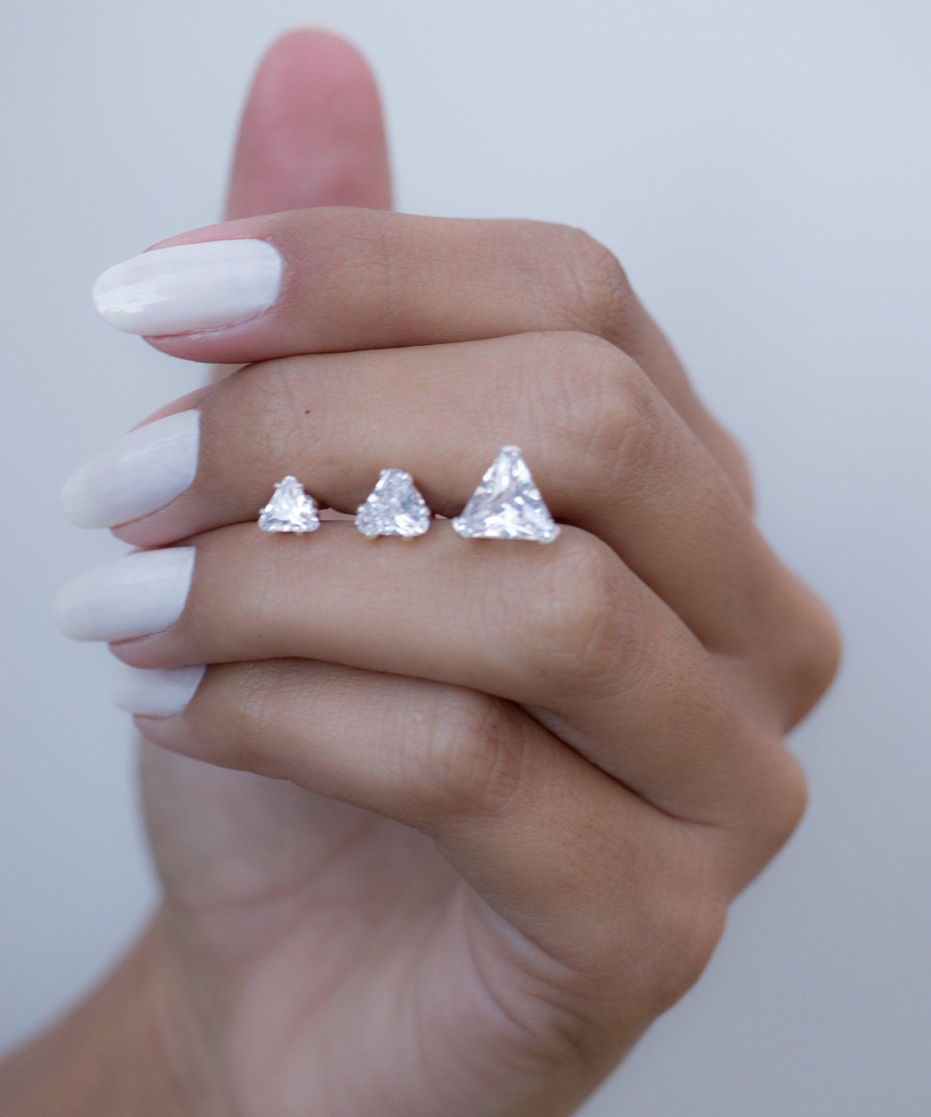 Triangle Shape Earrings ~ Sterling Silver or Gold Vermeil ~ ME068 - Maresia Jewelry