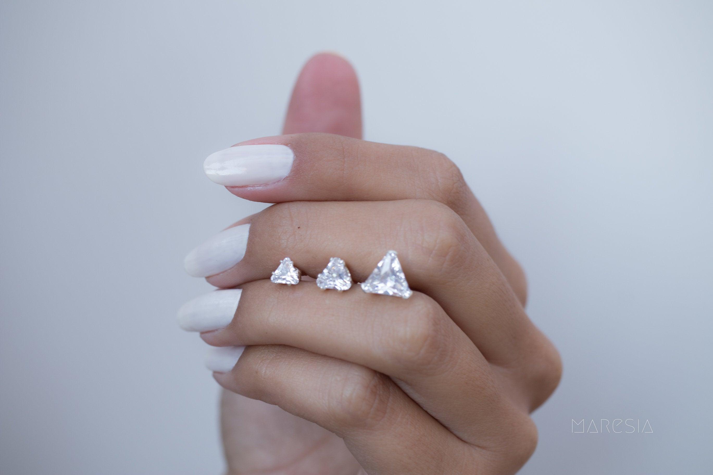 Triangle Shape Earrings ~ Sterling Silver or Gold Vermeil ~ ME068 - Maresia Jewelry
