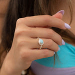 Larimar Ring ~ Statement ~ Gemstone ~ Semi Precious Stone ~ Blue ~ White ~ Natural ~ Organic ~ Sterling Silver 925~Tear Drop~Thin Band~MR256