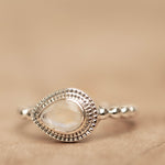 Moonstone Ring~ Sterling Silver 925 ~ Handmade ~ Gemstone ~Statement Tear Drop stone ~ Hippie ~Bohemian~June Birthstone~MR255