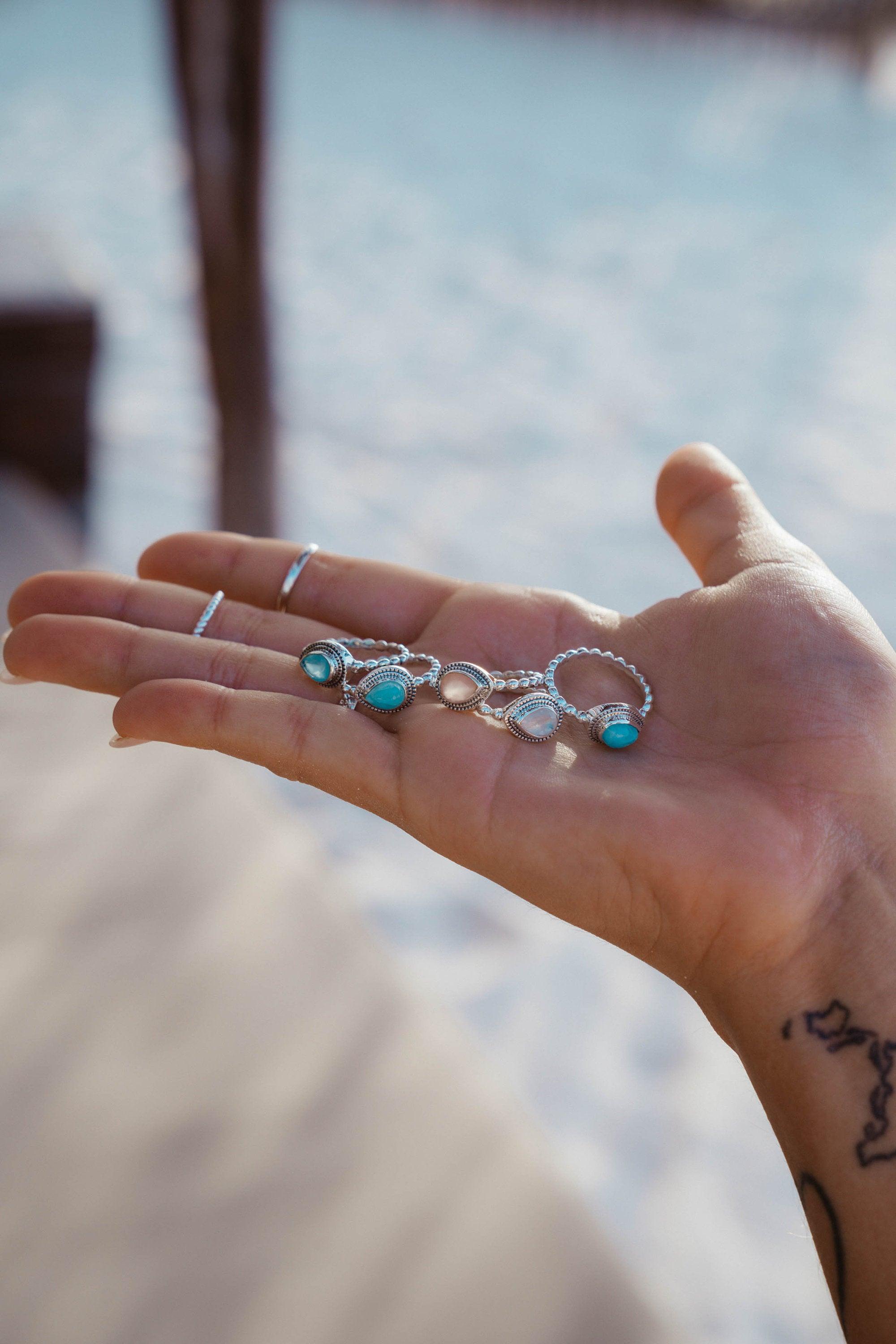 Moonstone Ring~ Sterling Silver 925 ~ Handmade ~ Gemstone ~Statement Tear Drop stone ~ Hippie ~Bohemian~June Birthstone~MR255