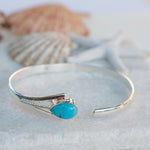 Turquoise Adjustable Bracelet ~ Sterling Silver 925 ~ Handmade ~ Statement ~Jewelry~ Minimalist ~ Genuine Stone ~ MB060