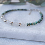 Turquoise & Moonstone Bracelet ~ Gold Filled or Sterling Silver 925  ~ MB003 - Maresia Jewelry