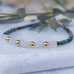 Turquoise & Moonstone Bracelet ~ Gold Filled or Sterling Silver 925  ~ MB003 - Maresia Jewelry
