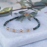 Turquoise & Moonstone Bracelet ~ Gold Filled or Sterling Silver 925  ~ MB003 - Maresia Jewelry