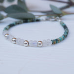 Turquoise & Moonstone Bracelet ~ Gold Filled or Sterling Silver 925  ~ MB003 - Maresia Jewelry