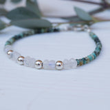 Turquoise & Moonstone Bracelet ~ Gold Filled or Sterling Silver 925  ~ MB003 - Maresia Jewelry