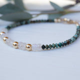 Turquoise & Moonstone Bracelet ~ Gold Filled or Sterling Silver 925  ~ MB003 - Maresia Jewelry