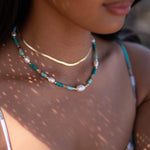 Turquoise and Pearl necklace~ Sterling Silver 925 or Gold Filled ~ Choker ~ Jewelry ~ Gift For Her ~ Minimalist~ Handmade