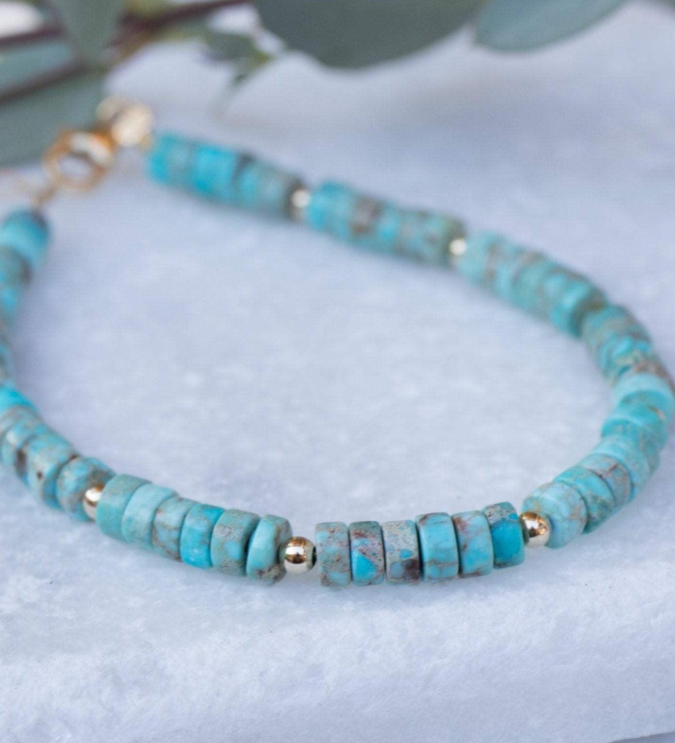 Turquoise Bracelet ~ Gold Filled or Sterling Silver 925 ~ MB004 - Maresia Jewelry
