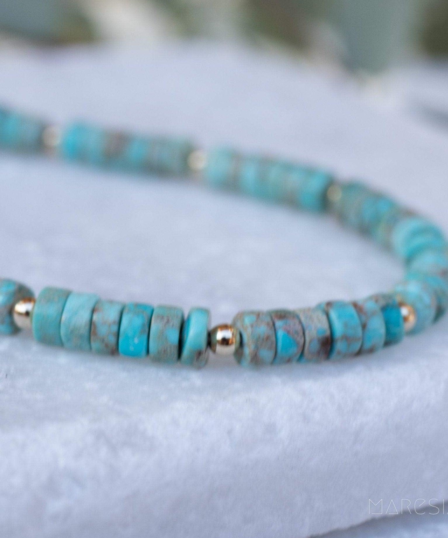 Turquoise Bracelet ~ Gold Filled or Sterling Silver 925 ~ MB004 - Maresia Jewelry