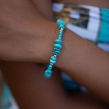 Turquoise Bracelet ~ Gold Filled or Sterling Silver 925 ~ Handmade ~ Hippie ~Bohemian ~Jewelry ~Stackable ~Gemstone ~ MB028