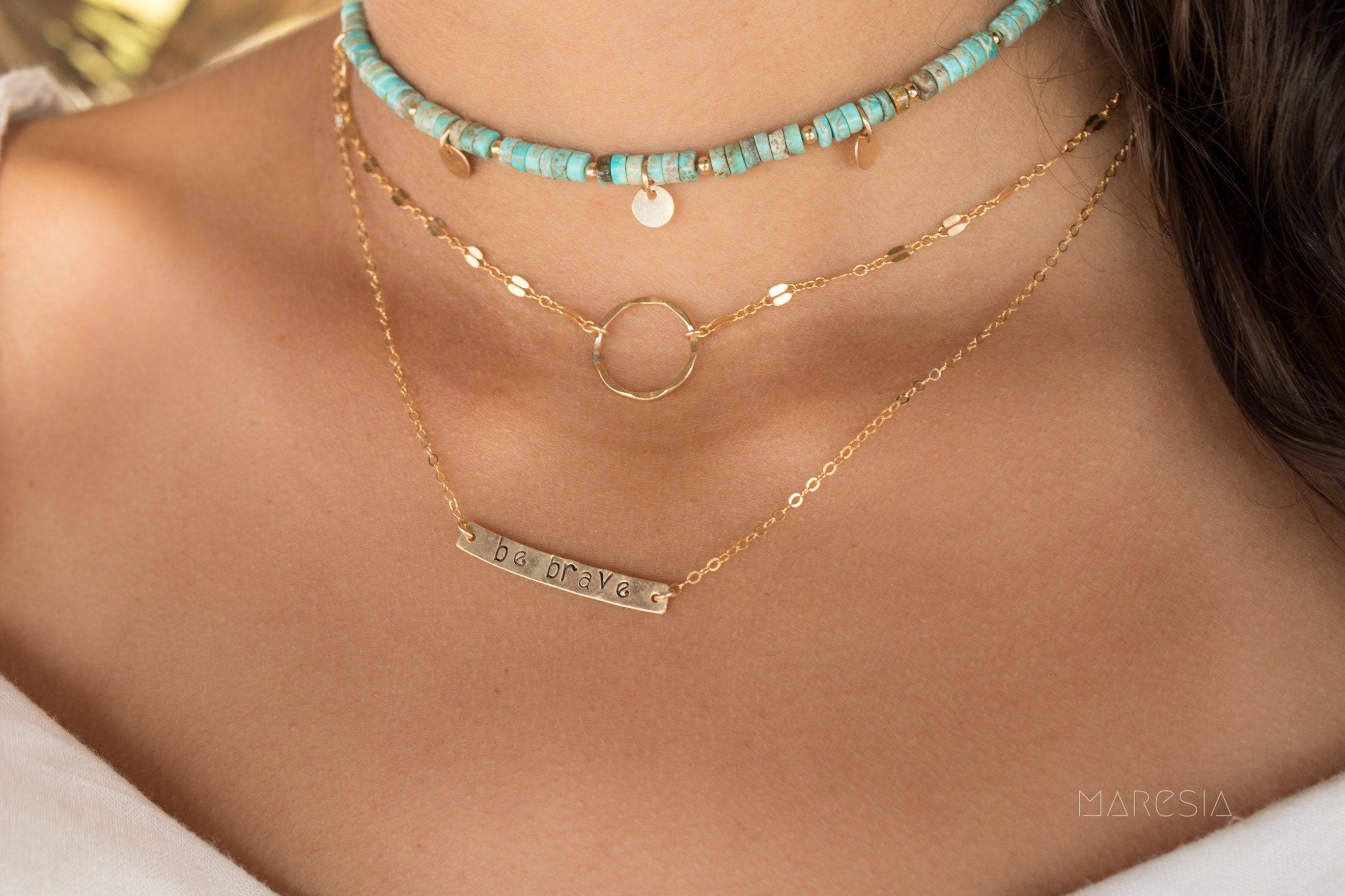 Turquoise Choker ~ Sterling Silver 925 or Gold Filled - Maresia Jewelry