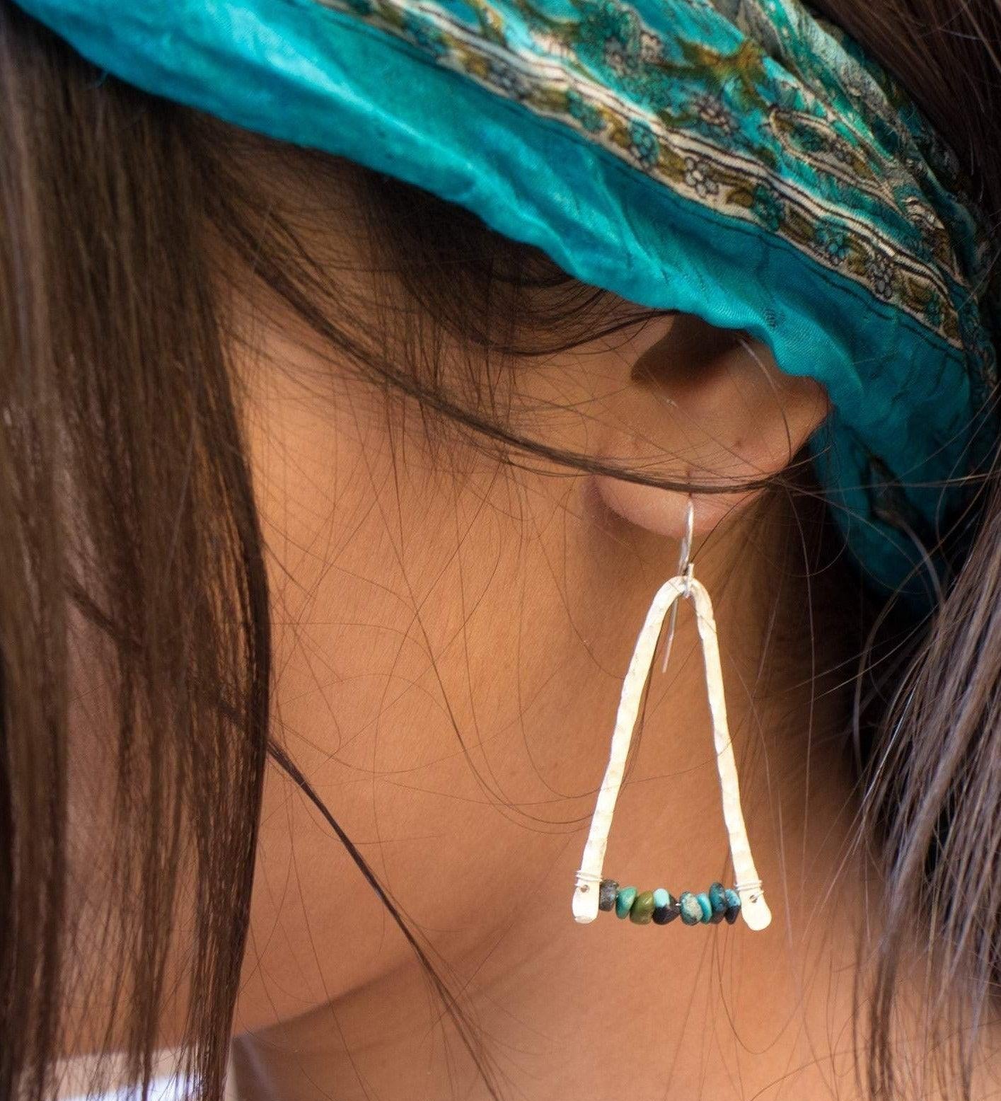Turquoise Earrings ~ Sterling Silver 925 - Maresia Jewelry
