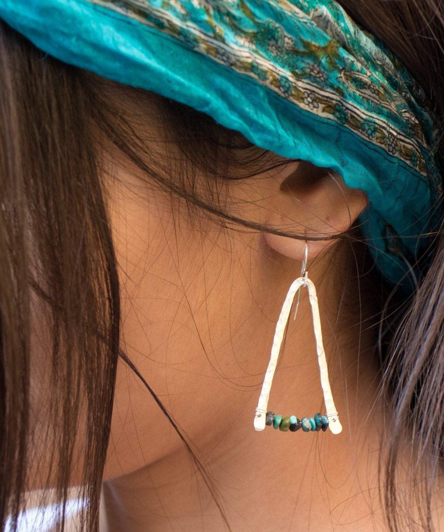 Turquoise Earrings ~ Sterling Silver 925 - Maresia Jewelry