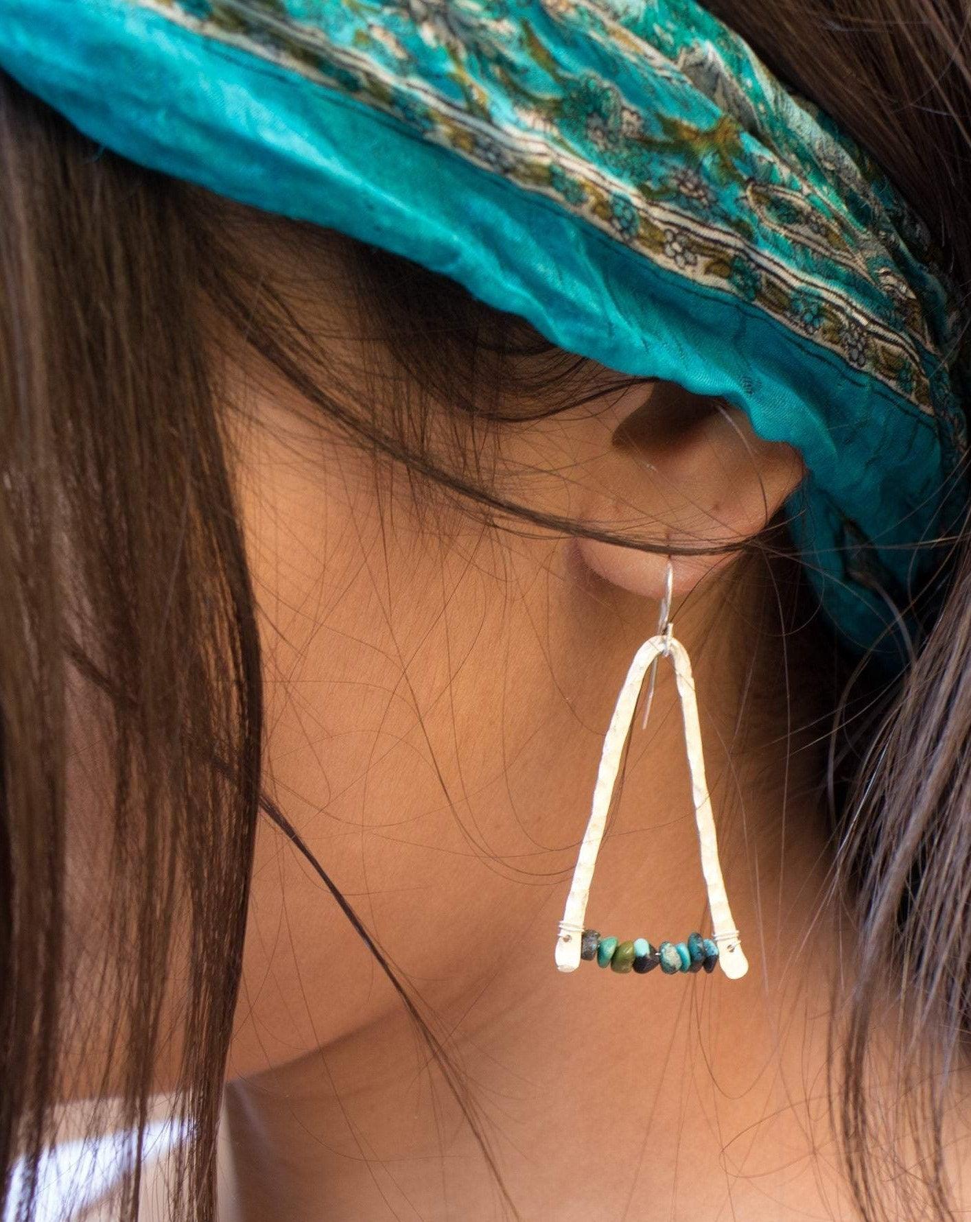 Turquoise Earrings ~ Sterling Silver 925 - Maresia Jewelry