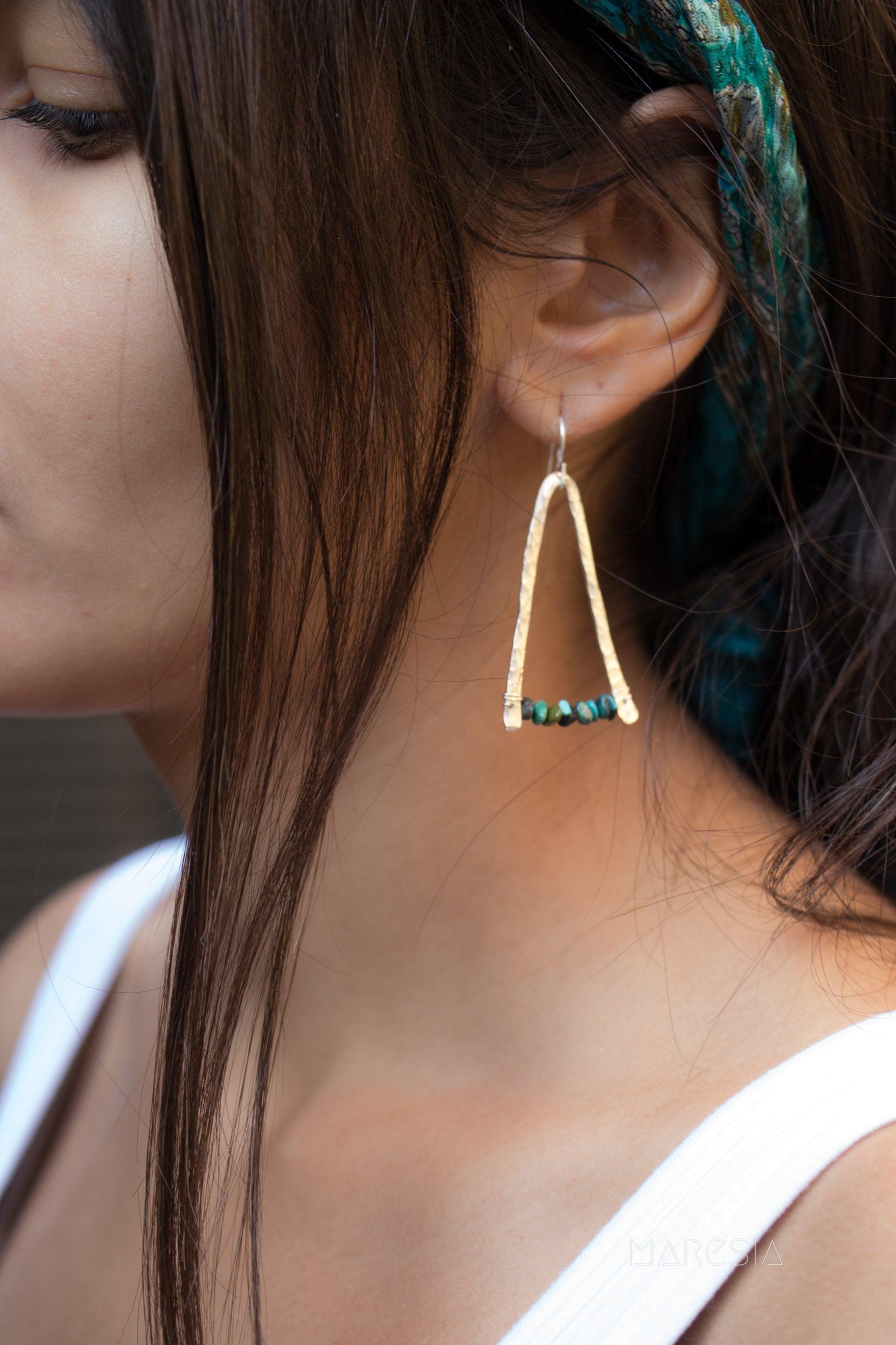 Turquoise Earrings ~ Sterling Silver 925 - Maresia Jewelry