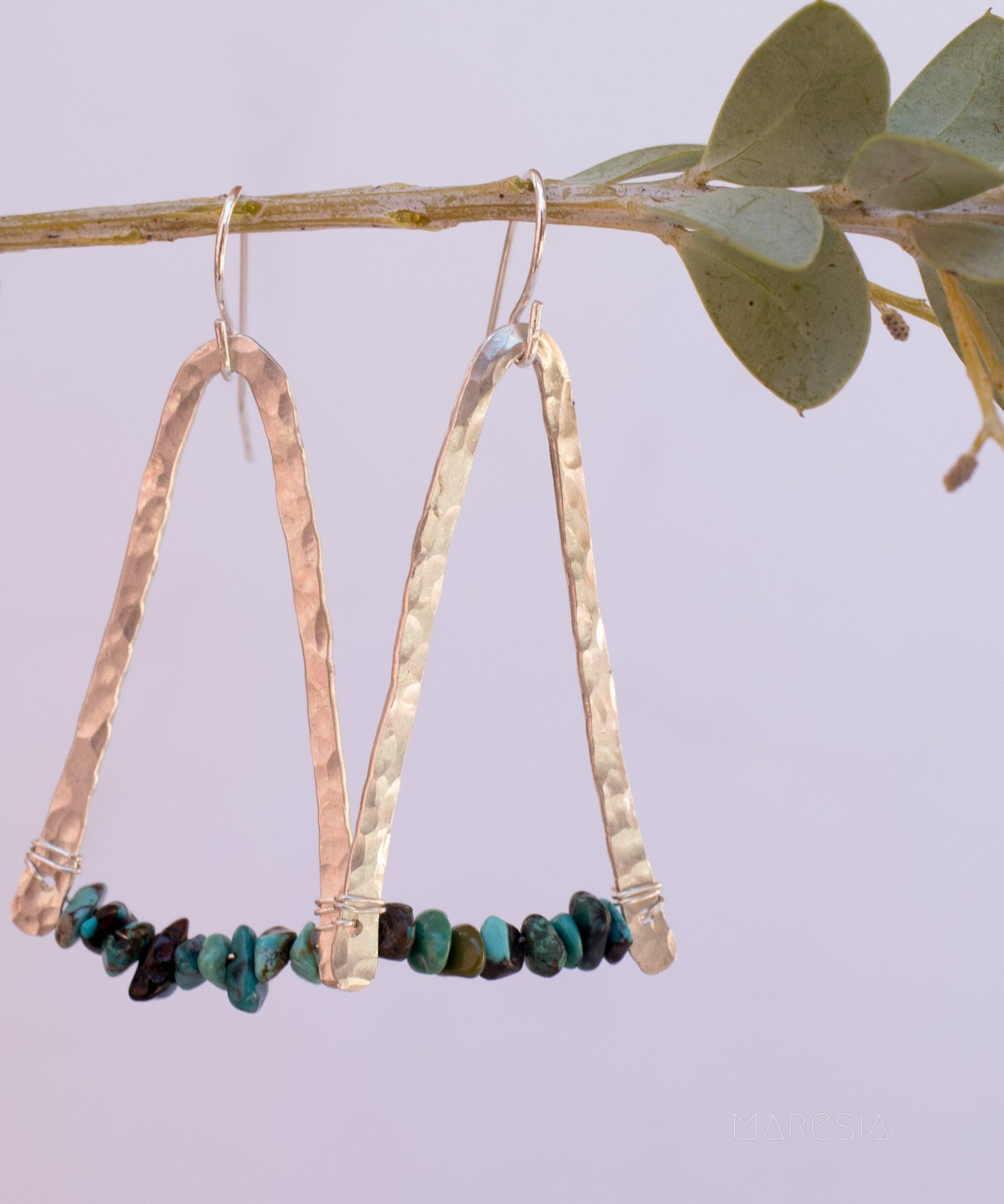 Turquoise Earrings ~ Sterling Silver 925 - Maresia Jewelry