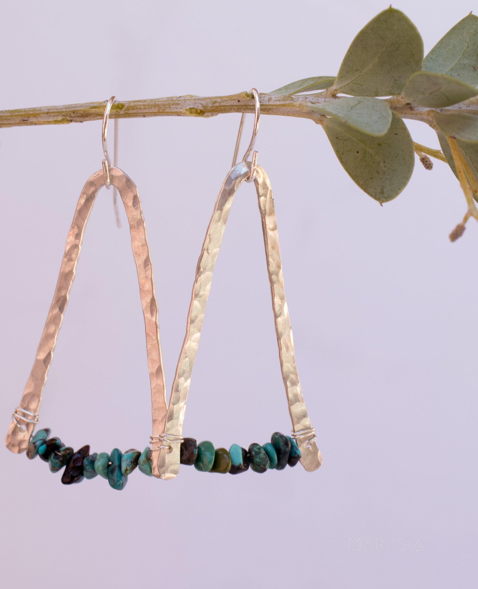 Turquoise Earrings ~ Sterling Silver 925 - Maresia Jewelry