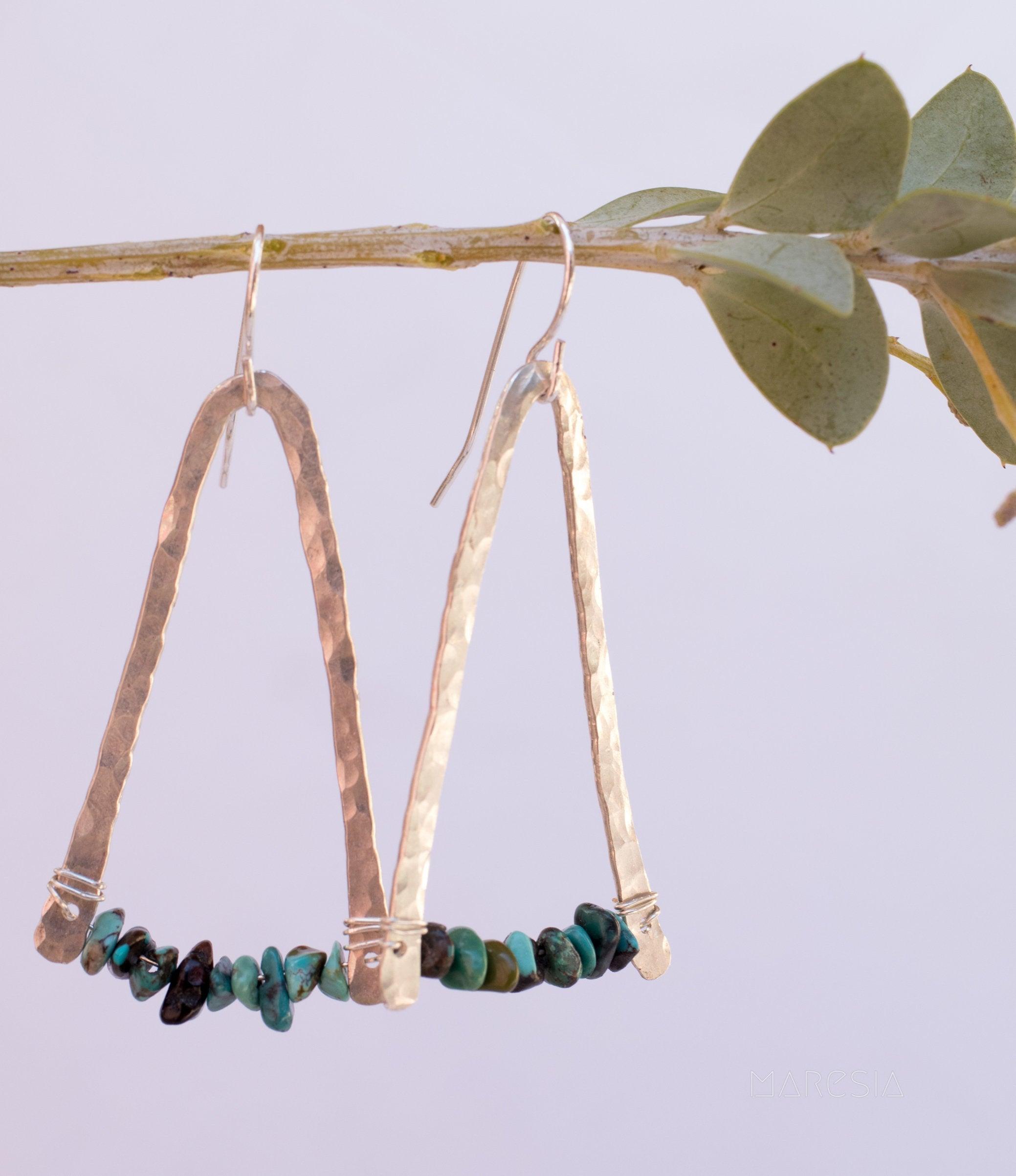 Turquoise Earrings ~ Sterling Silver 925 - Maresia Jewelry