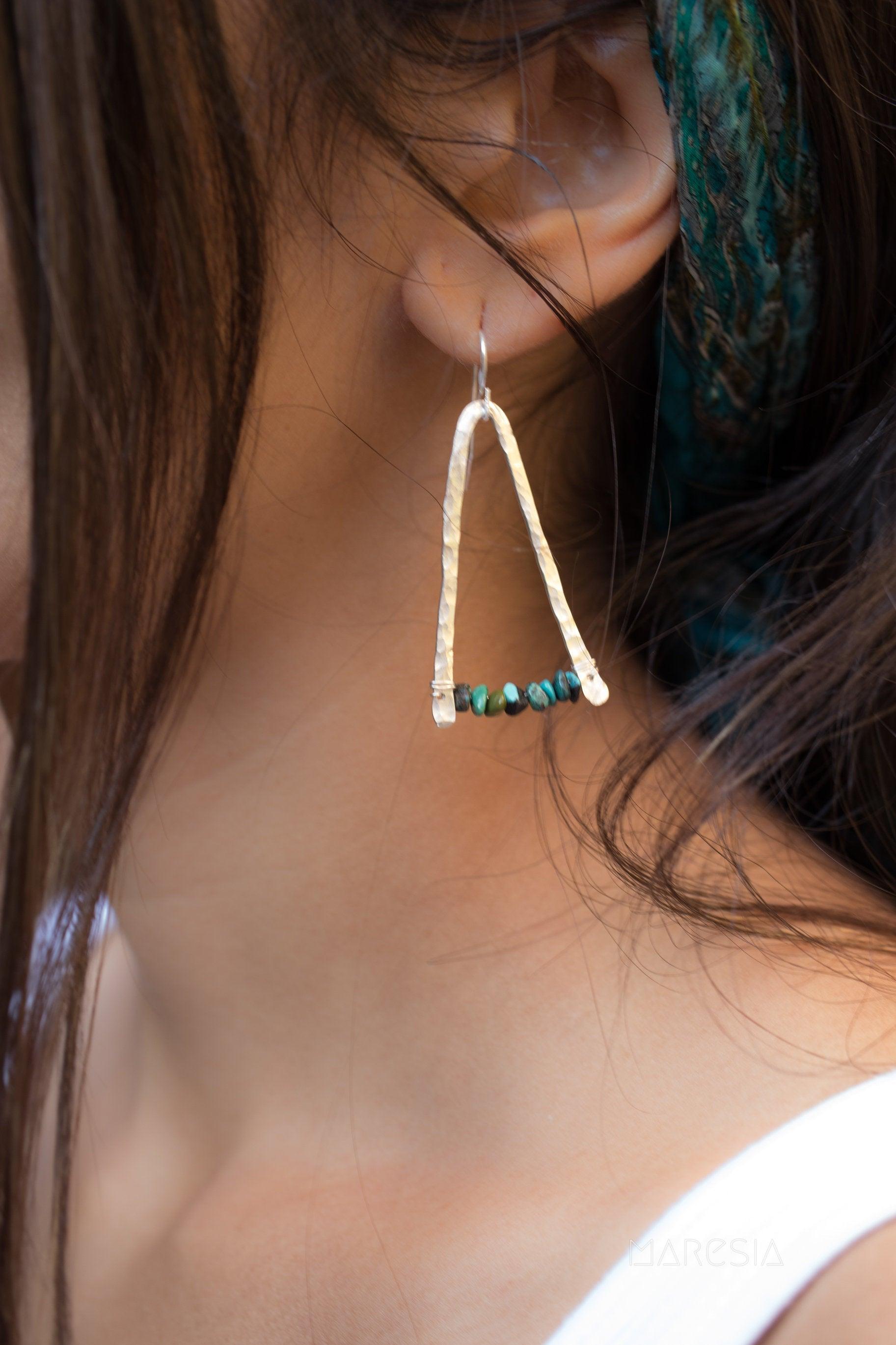 Turquoise Earrings ~ Sterling Silver 925 - Maresia Jewelry