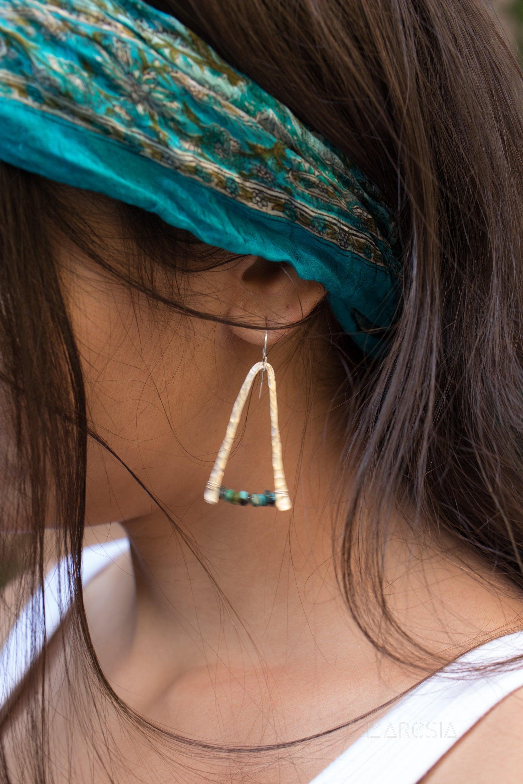 Turquoise Earrings ~ Sterling Silver 925 - Maresia Jewelry