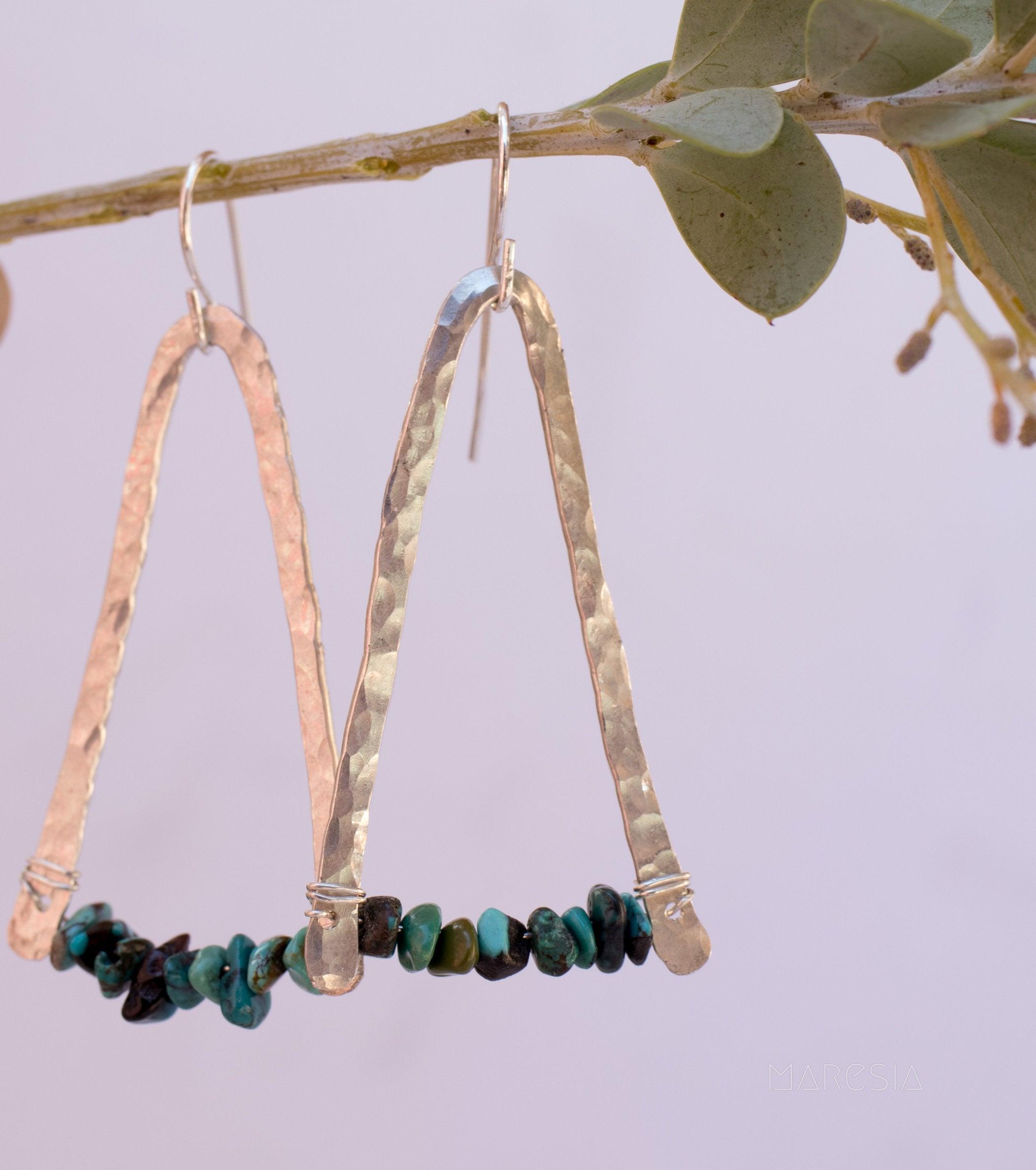 Turquoise Earrings ~ Sterling Silver 925 - Maresia Jewelry