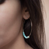 Turquoise Hoop Earrings ~ 14k Gold Filled or Sterling Silver ~ ME056 - Maresia Jewelry