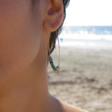 Turquoise Hoop Earrings ~ 14k Gold Filled or Sterling Silver ~ ME056 - Maresia Jewelry