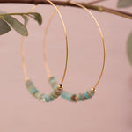 Turquoise Hoop Earrings ~ 14k Gold Filled or Sterling Silver ~ ME056 - Maresia Jewelry