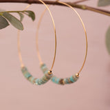 Turquoise Hoop Earrings ~ 14k Gold Filled or Sterling Silver ~ ME056 - Maresia Jewelry