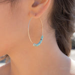 Turquoise Hoop Earrings ~ 14k Gold Filled or Sterling Silver ~ ME056 - Maresia Jewelry