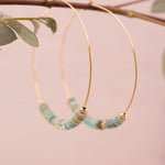 Turquoise Hoop Earrings ~ 14k Gold Filled or Sterling Silver ~ ME056 - Maresia Jewelry