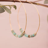 Turquoise Hoop Earrings ~ 14k Gold Filled or Sterling Silver ~ ME056 - Maresia Jewelry
