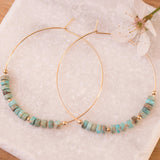 Turquoise Hoop Earrings ~ 14k Gold Filled or Sterling Silver ~ ME056 - Maresia Jewelry