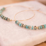 Turquoise Hoop Earrings ~ 14k Gold Filled or Sterling Silver ~ ME056 - Maresia Jewelry