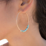 Turquoise Hoop Earrings ~ 14k Gold Filled or Sterling Silver ~ ME056 - Maresia Jewelry