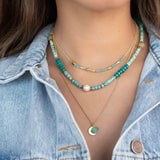 Turquoise, Jasper and Pearl necklace~ Sterling Silver 925 or Gold Filled ~ Choker ~ Jewelry ~ Gift For Her ~ Minimalist~ Handmade - MN095