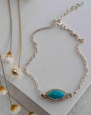 Turquoise, Labradorite, Larimar, Moonstone and Aqua Chalcedony Bracelet ~ Sterling Silver 925 ~Handmade ~Hippie ~Bohemian  ~Stackable MB0