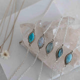 Turquoise, Labradorite, Larimar, Moonstone and Aqua Chalcedony Bracelet ~ Sterling Silver 925 ~Handmade ~Hippie ~Bohemian  ~Stackable MB0