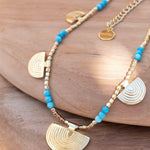Turquoise Necklace ~ Gold Plated 18k ~Choker ~ Jewelry ~ Gift For Her ~ Minimalist~ Handmade~ Thin Chain~ Delicate ~Layered ~ Boho MN137
