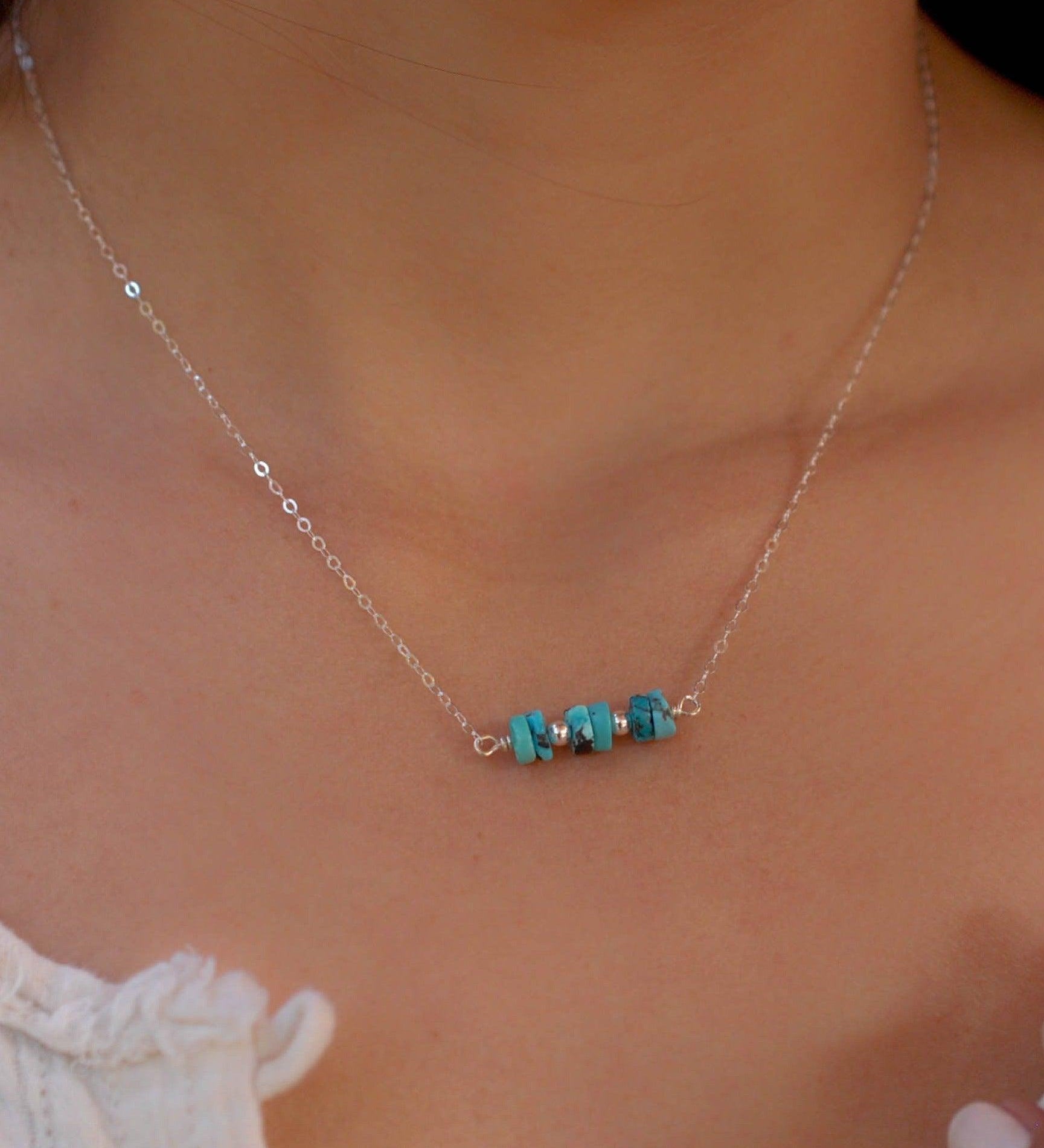 Turquoise necklace~ Sterling Silver 925 or Gold Filled - Maresia Jewelry