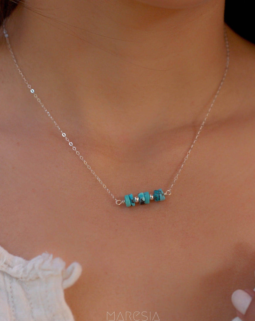 Turquoise necklace~ Sterling Silver 925 or Gold Filled - Maresia Jewelry